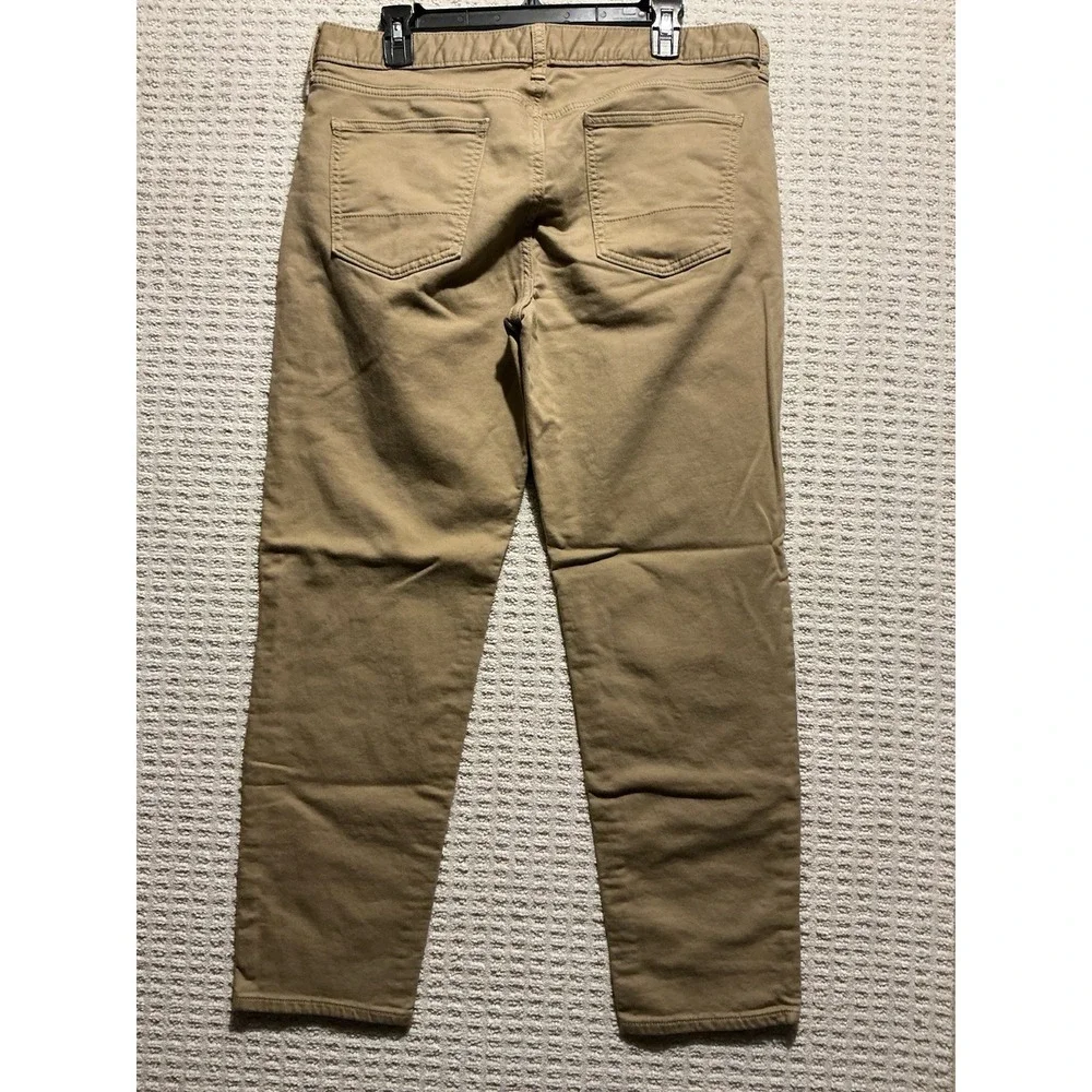 Banana Republic Travel Jean Khaki Tan Straight Leg 34x30 Athletic Fit